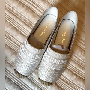 Dior GRANVILLE ESPADRILLE size 39 white embroidered